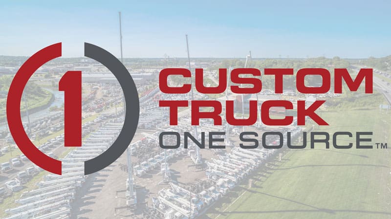 Custom Truck One Source logo drone shot