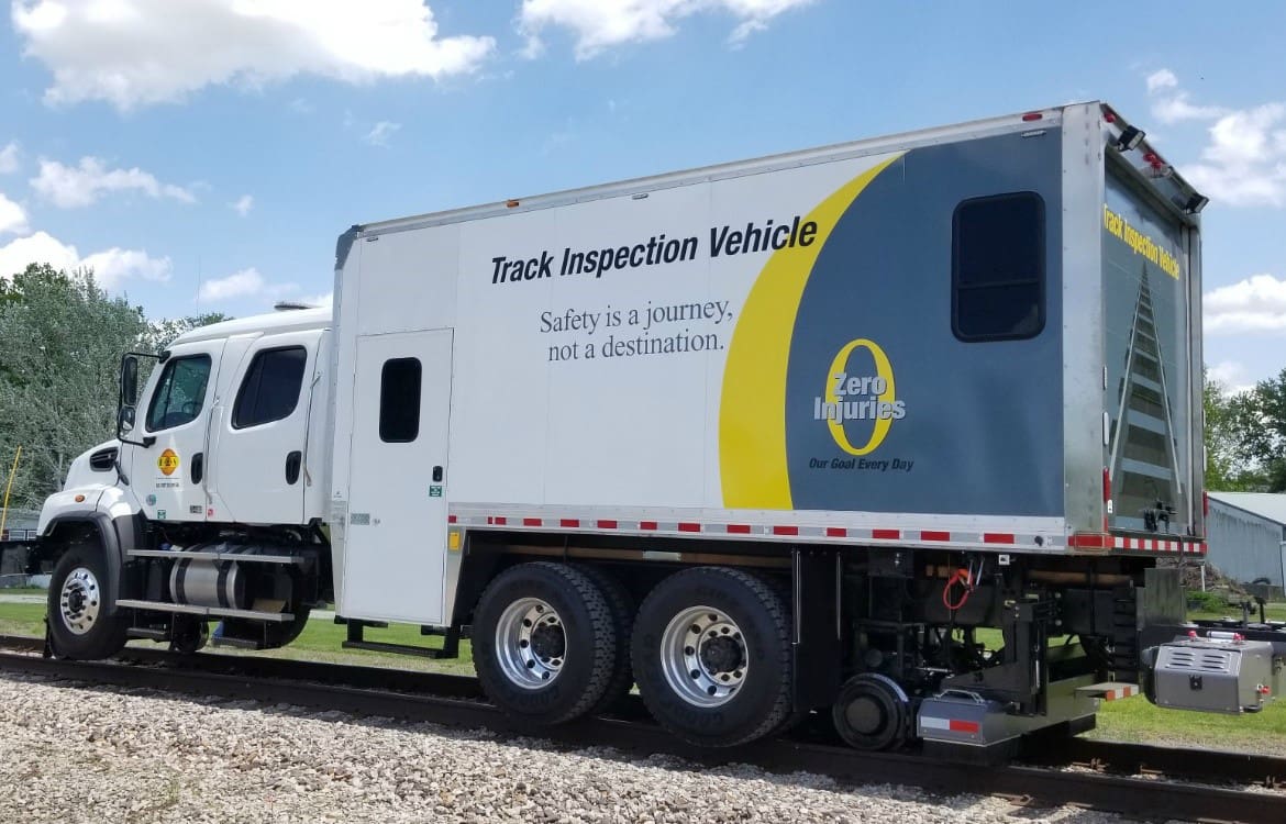 customized hi-rail track inspection vehicle