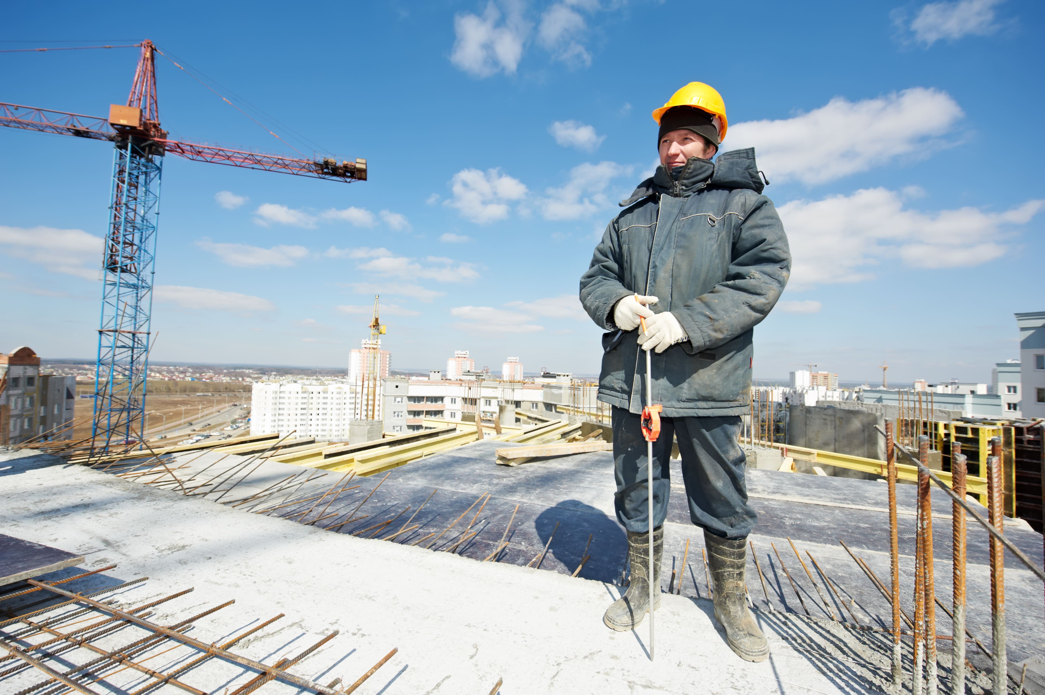 Construction Worker in Winter