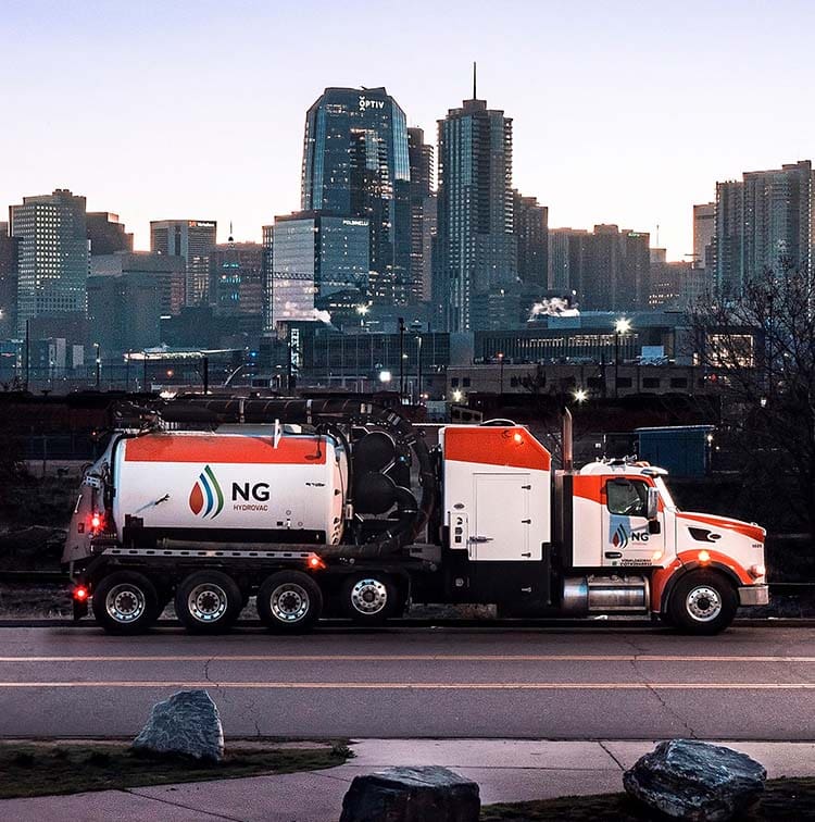 NG Hydrovac in front of Skyline