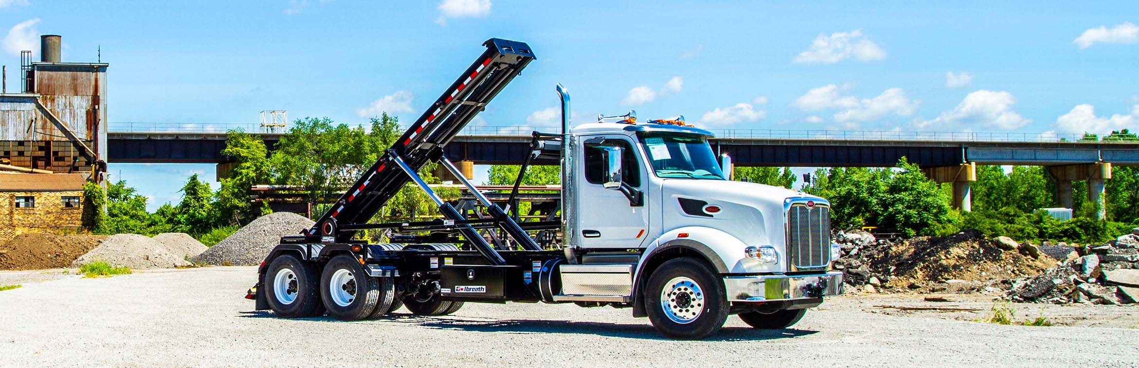 Cable Hoist Roll-Off Truck on a Peterbilt