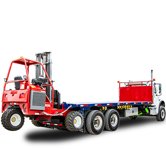 toy flatbed truck with forklift