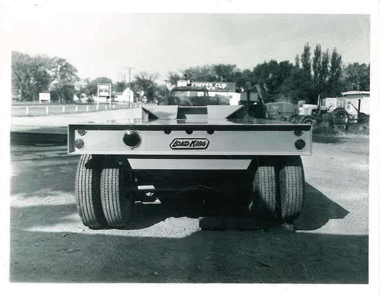 back of a Load King trailer, old black and white picture