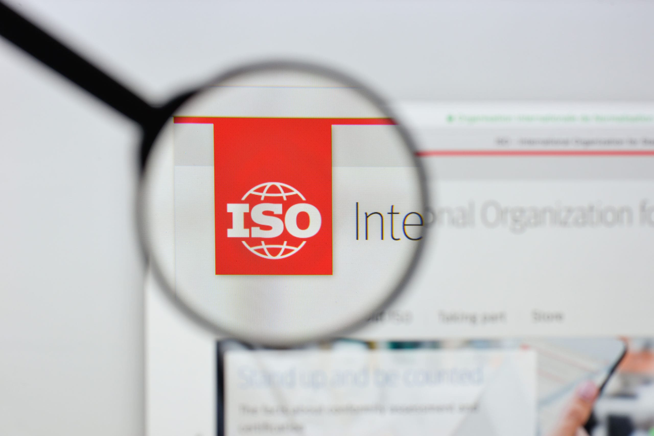 ISO - International Organization for Standardization website homepage. ISO - International Organization for Standardization logo visible