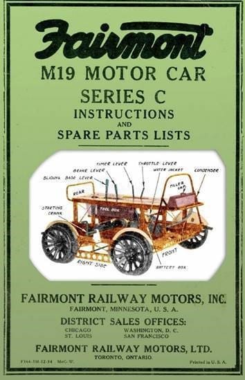 Fairmoutn Railway Motor Car Instructions and Parts List from the 1970s